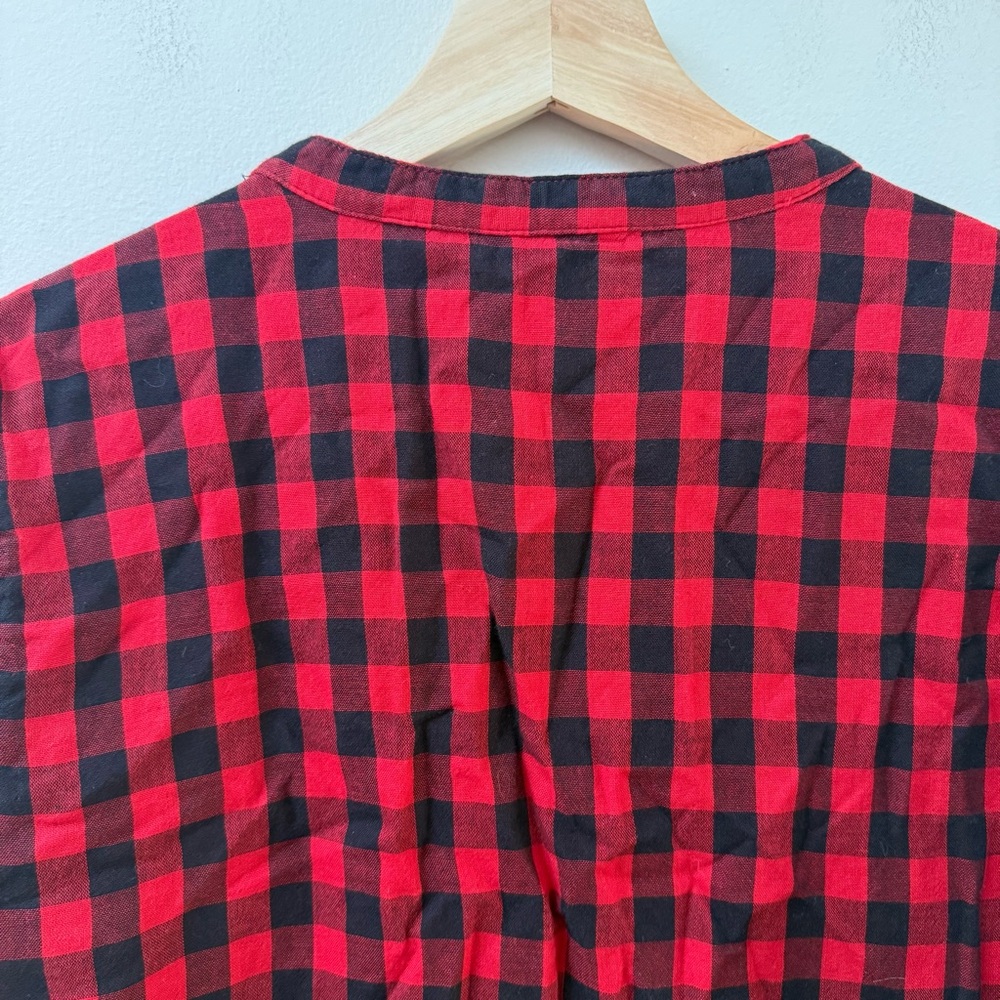 L.L. Bean Plaid Half Button-Up Shirt - Picture 6 of 8